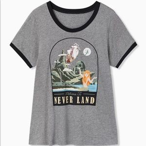 Torrid Disney Neverland heather grey ringer top